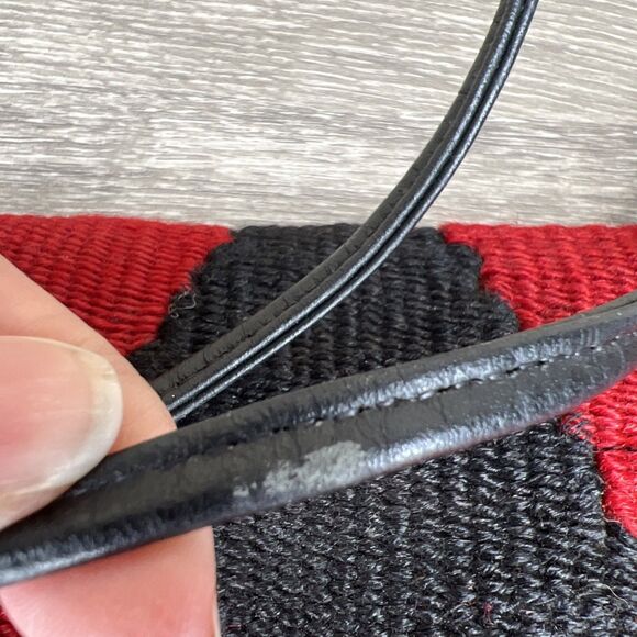 Harold's Kilim Style Crossbody Bag Wallet Woven Red Black Hippie Boho Southwest - Picture 7 of 9